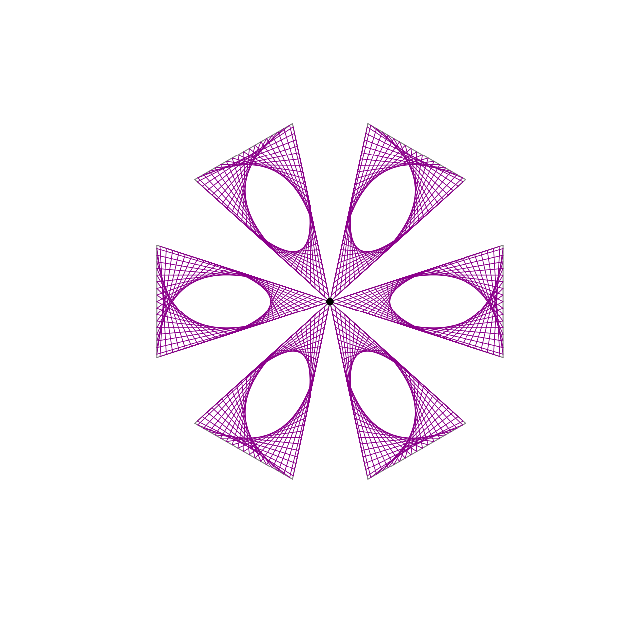 Radial String Art generated from rotated modules.